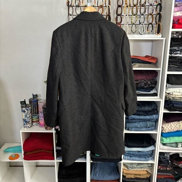 Men's Black Wool Overcoat men's large Twilight old money classic bloke-core - Picture 9 of 11